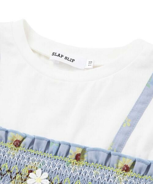 SLAP SLIP / スラップ スリップ Tシャツ | 【お揃い】ハート&ひまわり総柄刺しゅう肩フリルレース&デニムビスチェ(80~130cm) | 詳細9