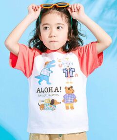 SLAP SLIP / スラップ スリップ Tシャツ | 【接触冷感】モチーフ刺しゅうラグラン半袖Tシャツ(80~130cm)