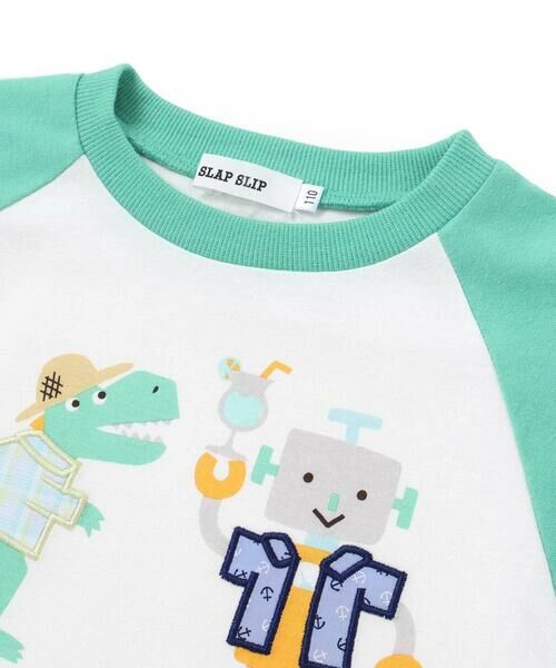 SLAP SLIP / スラップ スリップ Tシャツ | 【接触冷感】モチーフ刺しゅうラグラン半袖Tシャツ(80~130cm) | 詳細2