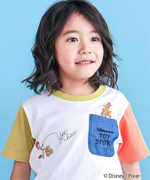 SLAP SLIP / スラップ スリップ Tシャツ | 【トイ・ストーリー(Toy Story)コレクション】キャラクタープリントバイカラー半袖Tシャツ(80~130cm) | 詳細4