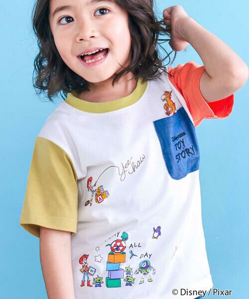 SLAP SLIP / スラップ スリップ Tシャツ | 【トイ・ストーリー(Toy Story)コレクション】キャラクタープリントバイカラー半袖Tシャツ(80~130cm) | 詳細5