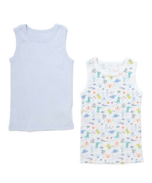 SLAP SLIP / スラップ スリップ その他インナー・ルームウェア | くるま柄+恐竜総柄タンクトップインナー2点セット(80~130cm)（恐竜の海中遊泳とくるま）