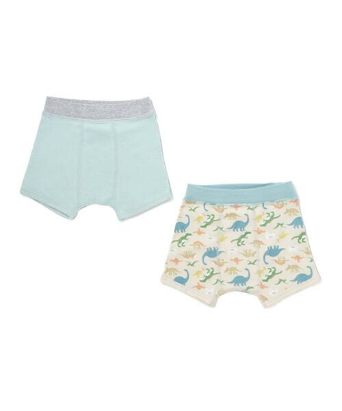 SLAP SLIP / スラップ スリップ ボクサーパンツ・ブリーフ | イヌ恐竜+恐竜総柄ショーツ2点セット（恐竜と犬のお散歩）