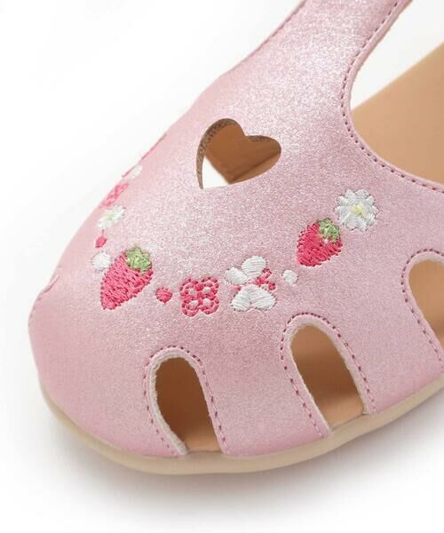 SLAP SLIP / スラップ スリップ サンダル | お花イチゴシェル刺しゅうグルカサンダル(14~19cm) | 詳細9