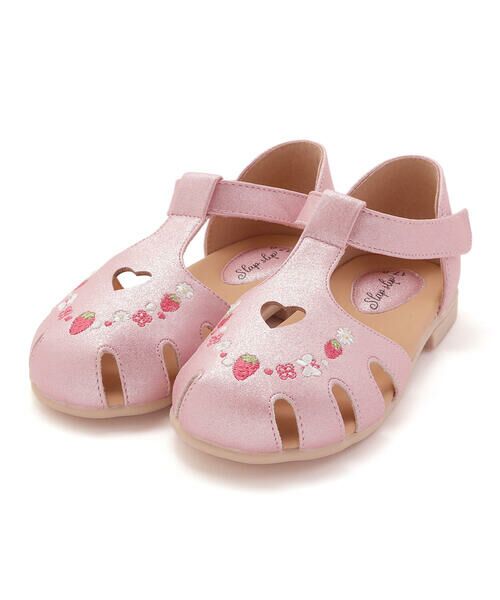 SLAP SLIP / スラップ スリップ サンダル | お花イチゴシェル刺しゅうグルカサンダル(14~19cm) | 詳細5