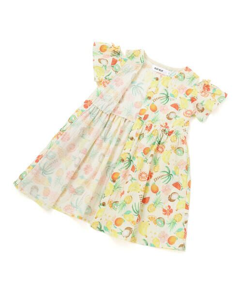 SLAP SLIP / スラップ スリップ ミニ丈・ひざ丈ワンピース | 【お揃い】トロピカル総柄肩開きワンピース(90~130cm) | 詳細9