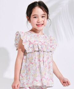 SLAP SLIP / スラップ スリップ Tシャツ | 花柄肩フリルチュニック(80~130cm)