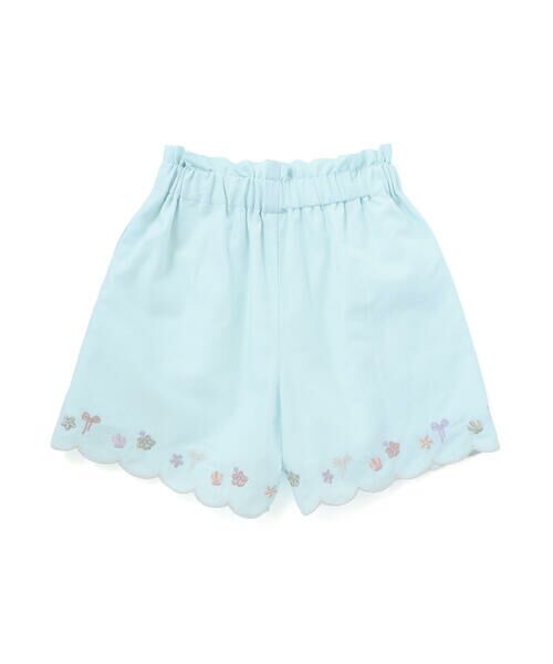 SLAP SLIP / スラップ スリップ ショート・ハーフ・半端丈パンツ | 裾スカラップシャンブレー&花柄ショートパンツ(90~130cm) | 詳細2