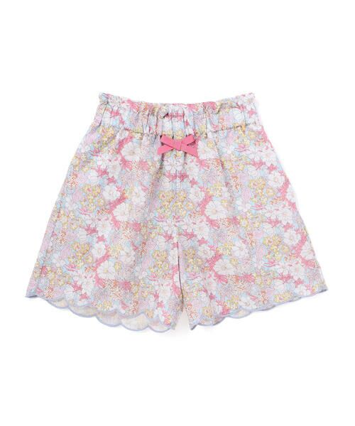 SLAP SLIP / スラップ スリップ ショート・ハーフ・半端丈パンツ | 裾スカラップシャンブレー&花柄ショートパンツ(90~130cm) | 詳細9