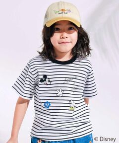 SLAP SLIP / スラップ スリップ Tシャツ | 【ディズニーコレクション】キャラクター刺しゅうボーダー半袖Tシャツ(80~130cm)