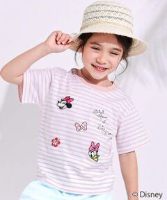 SLAP SLIP / スラップ スリップ Tシャツ | 【ディズニーコレクション】キャラクター刺しゅうボーダー半袖Tシャツ(80~130cm)