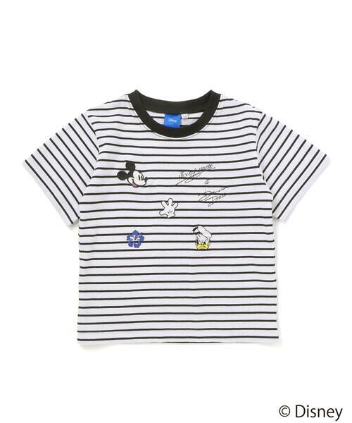 SLAP SLIP / スラップ スリップ Tシャツ | 【ディズニーコレクション】キャラクター刺しゅうボーダー半袖Tシャツ(80~130cm) | 詳細5