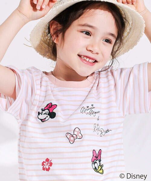 SLAP SLIP / スラップ スリップ Tシャツ | 【ディズニーコレクション】キャラクター刺しゅうボーダー半袖Tシャツ(80~130cm) | 詳細15