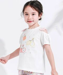 SLAP SLIP / スラップ スリップ Tシャツ | 【接触冷感】肩開きフルーツパッチ半袖Tシャツ(80~130cm)