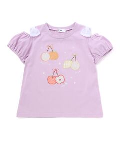 SLAP SLIP / スラップ スリップ Tシャツ | 【接触冷感】肩開きフルーツパッチ半袖Tシャツ(80~130cm)