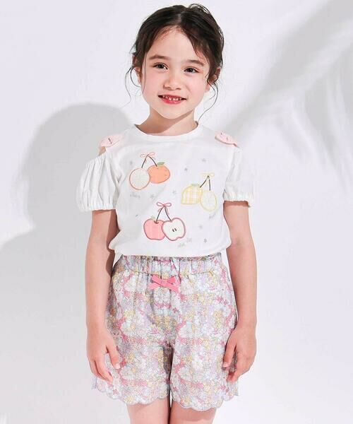 SLAP SLIP / スラップ スリップ Tシャツ | 【接触冷感】肩開きフルーツパッチ半袖Tシャツ(80~130cm) | 詳細2