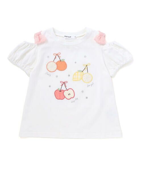 SLAP SLIP / スラップ スリップ Tシャツ | 【接触冷感】肩開きフルーツパッチ半袖Tシャツ(80~130cm) | 詳細5