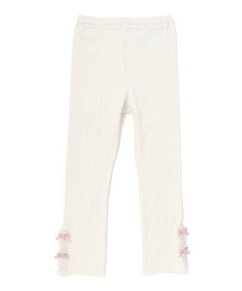 SLAP SLIP / スラップ スリップ レギンス・スパッツ | 裾モチーフレース付きレギンス(80~130cm)(オフホワイト)