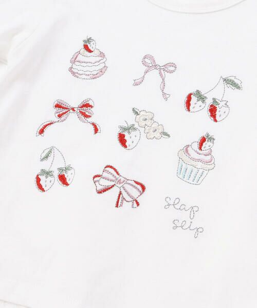 SLAP SLIP / スラップ スリップ Tシャツ | イチゴ刺しゅう裾フリル長袖Tシャツ(80~130cm) | 詳細7