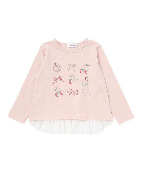SLAP SLIP / スラップ スリップ Tシャツ | イチゴ刺しゅう裾フリル長袖Tシャツ(80~130cm) | 詳細16