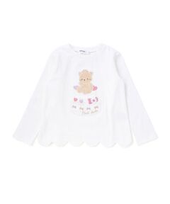 SLAP SLIP / スラップ スリップ Tシャツ | 裾スカラップウサギクマネコモチーフ長袖Tシャツ(80~130cm)