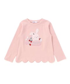 SLAP SLIP / スラップ スリップ Tシャツ | 裾スカラップウサギクマネコモチーフ長袖Tシャツ(80~130cm)