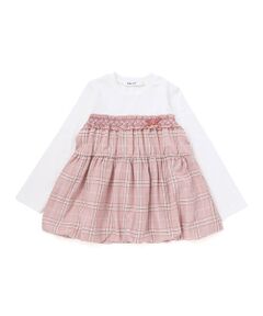 SLAP SLIP / スラップ スリップ Tシャツ | 【お揃い】チェックドッキング長袖Tシャツ(80~130cm)