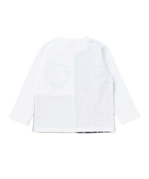 SLAP SLIP / スラップ スリップ Tシャツ | 【お揃い】モチーフ刺しゅうチェック切り替え長袖Tシャツ(80~130cm) | 詳細3