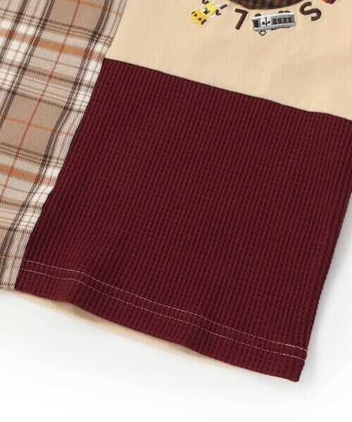SLAP SLIP / スラップ スリップ Tシャツ | 【お揃い】モチーフ刺しゅうチェック切り替え長袖Tシャツ(80~130cm) | 詳細12