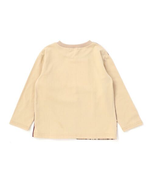 SLAP SLIP / スラップ スリップ Tシャツ | 【お揃い】モチーフ刺しゅうチェック切り替え長袖Tシャツ(80~130cm) | 詳細7