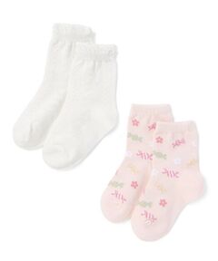 SLAP SLIP / スラップ スリップ ソックス | 編み柄＋総柄アソートレギュラーソックス2Pセット(13~21cm)