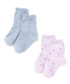 SLAP SLIP / スラップ スリップ ソックス | 編み柄＋総柄アソートレギュラーソックス2Pセット(13~21cm)