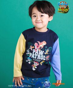 SLAP SLIP / スラップ スリップ Tシャツ | 【パウ・パトロール×SLAPSLIP】無地＆袖切り替えプリント長袖Tシャツ(90~130cm)