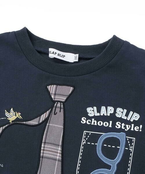 SLAP SLIP / スラップ スリップ Tシャツ | ネクタイメガネパッチ袖切り替え長袖Tシャツ(80~130cm) | 詳細7