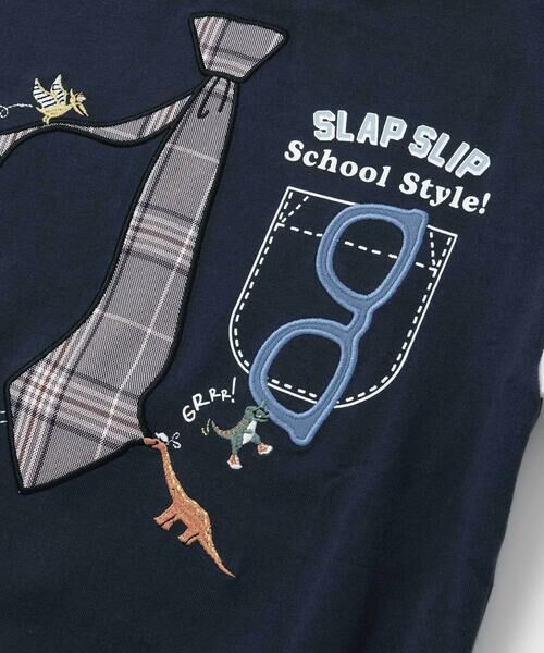 SLAP SLIP / スラップ スリップ Tシャツ | ネクタイメガネパッチ袖切り替え長袖Tシャツ(80~130cm) | 詳細9