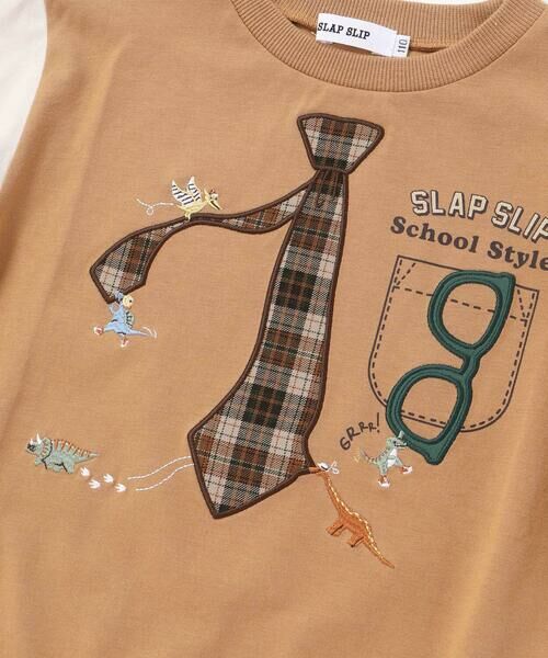 SLAP SLIP / スラップ スリップ Tシャツ | ネクタイメガネパッチ袖切り替え長袖Tシャツ(80~130cm) | 詳細16