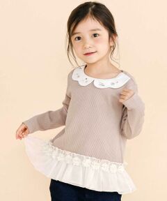 SLAP SLIP / スラップ スリップ Tシャツ | 裾フリルスパンテレコ長袖Tシャツ(80~130cm)