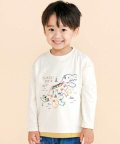 SLAP SLIP / スラップ スリップ Tシャツ | 恐竜地図長袖Tシャツ(80~130cm)