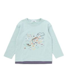 SLAP SLIP / スラップ スリップ Tシャツ | 恐竜地図長袖Tシャツ(80~130cm)