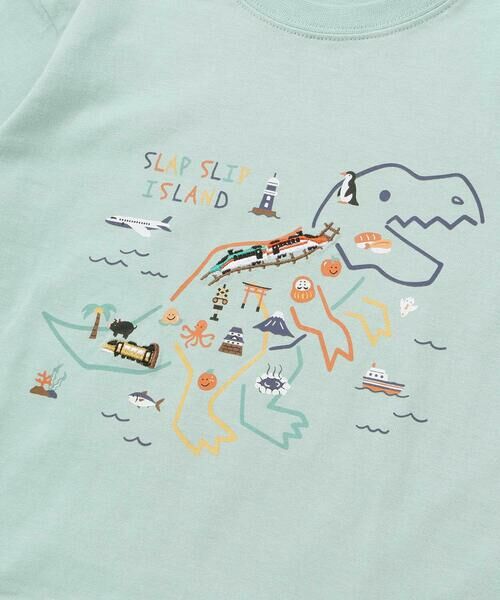 SLAP SLIP / スラップ スリップ Tシャツ | 恐竜地図長袖Tシャツ(80~130cm) | 詳細8
