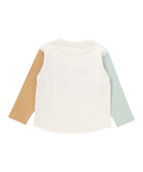 SLAP SLIP / スラップ スリップ Tシャツ | 乗り物プリント袖切り替え長袖Tシャツ(80~130cm) | 詳細1