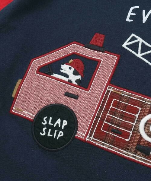 SLAP SLIP / スラップ スリップ Tシャツ | 乗り物プリント袖切り替え長袖Tシャツ(80~130cm) | 詳細10