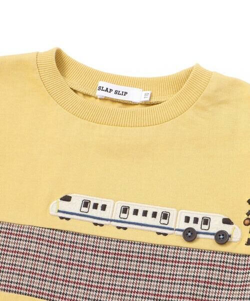 SLAP SLIP / スラップ スリップ Tシャツ | 電車モチーフチェック切り替え長袖Tシャツ(80~130cm) | 詳細9