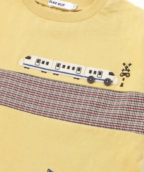 SLAP SLIP / スラップ スリップ Tシャツ | 電車モチーフチェック切り替え長袖Tシャツ(80~130cm) | 詳細11