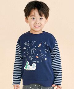 SLAP SLIP / スラップ スリップ Tシャツ | ボーダー切り替え長袖Tシャツ(80~130cm)