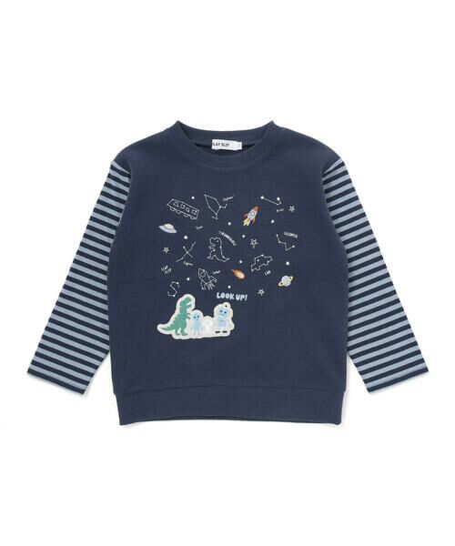 SLAP SLIP / スラップ スリップ Tシャツ | ボーダー切り替え長袖Tシャツ(80~130cm) | 詳細5