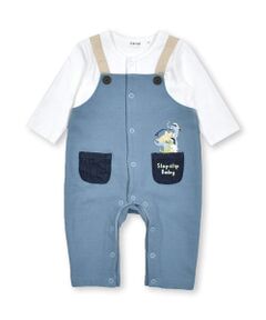 SLAP SLIP BABY / スラップ スリップ ベビー ロンパース | デニムポケット恐竜刺しゅうサロペットレイヤード風ロンパースベビー(60~80cm)