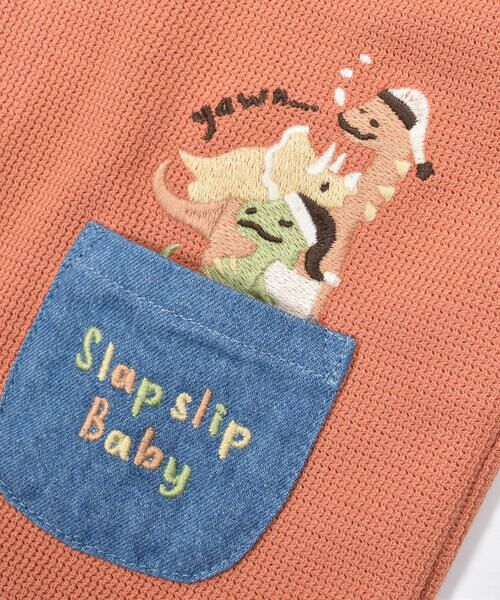 SLAP SLIP BABY / スラップ スリップ ベビー ロンパース | デニムポケット恐竜刺しゅうサロペットレイヤード風ロンパースベビー(60~80cm) | 詳細16