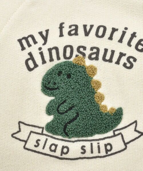 SLAP SLIP BABY / スラップ スリップ ベビー ロンパース | 【お揃い】乗り物恐竜サガラ刺しゅうラグランロンパース(60~80cm) | 詳細14