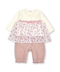 花柄シフォンドッキングロンパースベビー(90~80cm)